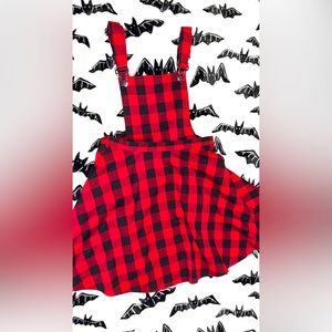 Hot Topic Plaid Overall Dress - Size Small